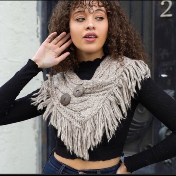 ♥️ 2 left Mocha Fringe infinity scarf - Picture 3 of 3